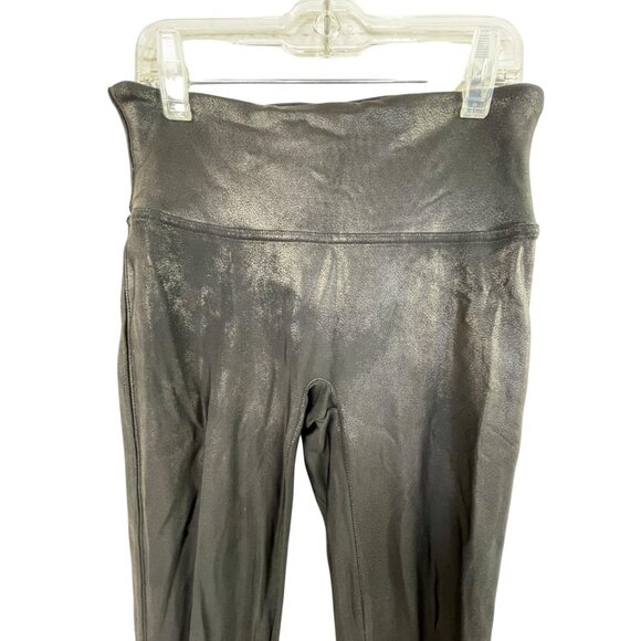 SPANX Faux Leather Oil Slick Leggings Black Size Small - Picture 2 of 4